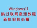 如何安全跳过Windows检测？
