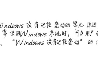 Windows没记住密码怎么办？教你3步解决密码不保存问题
