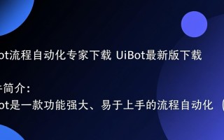 UiBot流程自动化专家最新版下载支持哪些操作系统？