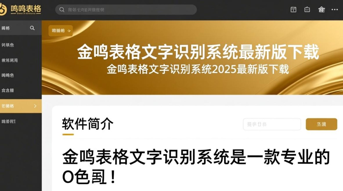 金鸣表格文字识别系统2025最新版下载支持哪些表格格式识别？-第1张图片-99系统专家