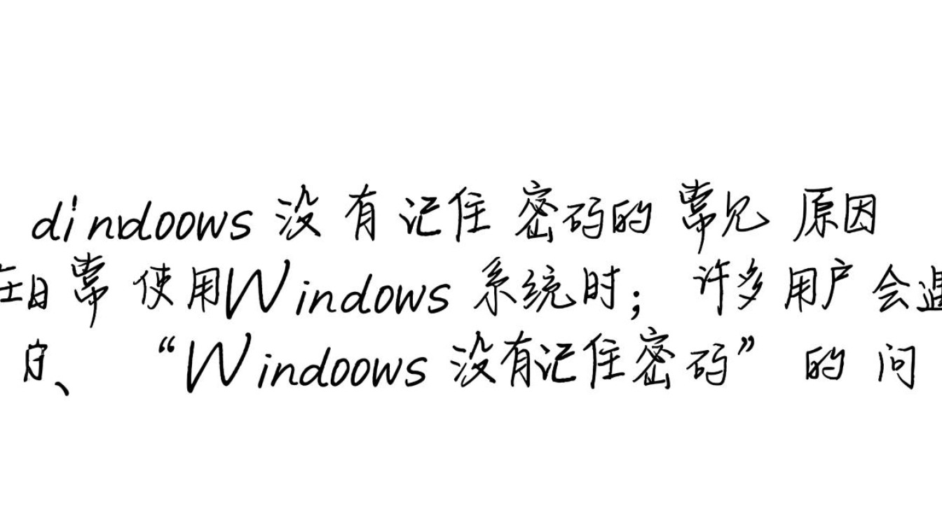 Windows没记住密码怎么办？教你3步解决密码不保存问题-第1张图片-99系统专家